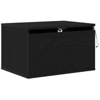 VidaXL Nachttisch mit LED Wandmontage Schwarze Eiche 50x36x30 cm