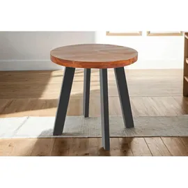 SAM Outillage SAM Esstisch, Braun, Holz, Echtholz,Akazie, Rund,Rund, eckig, 90x78x90 cm, Akazienholz nussbaumfarben schwarz SOPHIA