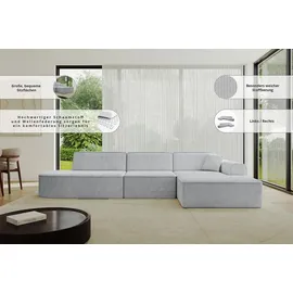 altdecor Ecksofa Ottomane Rechts IREA-L2-v3 327x165x77 cm Schwarz