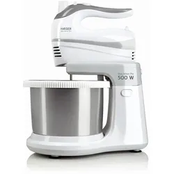 Teigmixer haeger max mixer pro 500w 5 geschwindigkeit + turbo 2 rührbesen 2 rührbesen 2 knetbesen schüssel edelstahl. 3