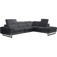 Egoitaliano Ecksofa EGOITALIANO "Candice, elegant, edel und bequem, erstklassiger Sitzkomfort, L-Form", grau (charcoal), B:278cm H:100cm T:221cm, Sofas, Ecksofa, inkl. 2 elektrischer Relaxfunktionen, Bedienung über Taste an Armlehne