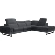 Egoitaliano Ecksofa EGOITALIANO "Candice, elegant, edel und bequem, erstklassiger Sitzkomfort, L-Form", grau (charcoal), B:278cm H:100cm T:221cm, Sofas, Ecksofa, inkl. 2 elektrischer Relaxfunktionen, Bedienung über Taste an Armlehne