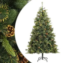 vidaXL Künstlicher Weihnachtsbaum Klappbar mit Zapfen grün 180 cm