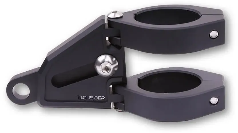 HIGHSIDER CNC aluminium lamphouder set EXTEND voor í ̃ 38-41 mm, lengte verstelbaar, zwart, zwart