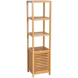 Homcom Badschrank 36 x 33 x 140 cm Natur Bambus