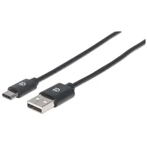 Manhattan USB-C auf USB-A 2 m Schwarz