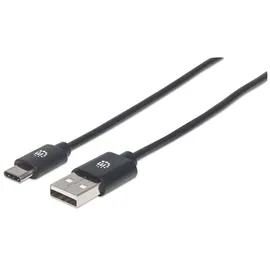 Manhattan USB-C auf USB-A 2 m Schwarz