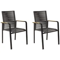 LC Garden 2er Set »Toronto« Stapelstuhl Rope schwarz mit