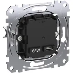 Merten MEG4366-0130 USB Ladestation-Einsatz Typ 1x USB C mit Power-Delivery-Technologie und 65W Ladeleistung MEG43660130