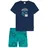 SCHIESSER Pyjama kurz - Boys World Organic Cotton (2 tlg) leichter Schlafanzug Kurz blau 98 EU