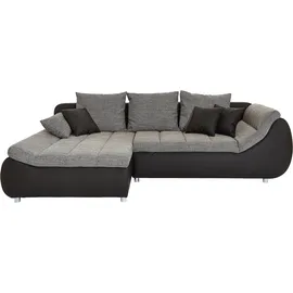 INOSIGN Ecksofa »Imola, bequem, aktuelle Steppung im Sitz, L-Form, Breite 270cm« wahlweise mit Bettfunktion, schwarz