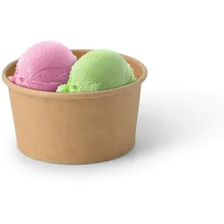 greenbox - Eisbecher aus Pappe S, 150 ml, max. 220 ml, Ø 92 mm, braun, 1000 St.