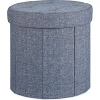Relaxdays Sitzhocker mit Stauraum Polyester 39 x 10 x 42 cm Dunkelgrau