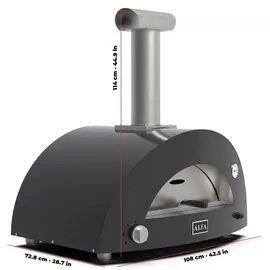 Alfa Forni Moderno 3 Pizza Holz Ardesia Grey