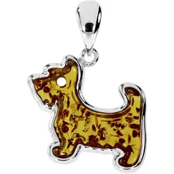 Ketten-Anhänger OSTSEE-SCHMUCK "Ostsee-Schmuck Anhänger Hund Anhänger Hund", weiß, Schmuckanhänger, Damen, 25 x 20mm, Silber 925 (Sterlingsilber), 2.6 g