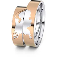 Trauringe Niederlande 585er Rot-/Weiflgold - 0092