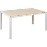 Beliani Gartentisch beige weiß Kunstholz Rechteckig 150x90 cm für 6 Personen Modern für Terrasse Garten Ausstattung