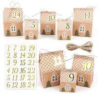 Adventskalender zum Befüllen Häuser, 24 Adventskalender Boxen 3 Größen mit Zahlenaufklebern, Adventskalender Selber Basteln, DIY Adventskalender für Weihnachtlichen zum Basteln und Befüllen