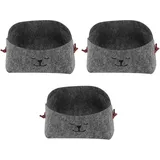 3Pcs Filz Kleine Box, Filzkörbe zur Aufbewahrung Faltbare Filzschublade Organizer Bins Niedliche Filzboxen zur Aufbewahrung Spielzeug Bücher Kleidung Schlafzimmer