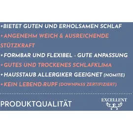 Excellent »Venedig«, Füllung: weiße neue Federn und Daunen, Klasse I, 85% Federn / 15% Daunen, Bezug: Köper-Inlett, 100% Baumwolle, (Spar-Set, 2 St., 2 Kopfkissen), Kopfkissen 40x40, 40x80, 80x80, allergiker geeignet (Hausstaub)