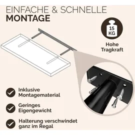 CASARIA Wandregal 70 x 3,8 x 23 cm Dunkle Eiche