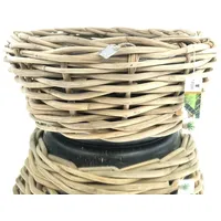 Van der Leeden DRYPOT Rattan Ø 59 cm Grau