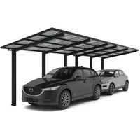 Ximax Doppelcarport Linea 2,73 x 9,83 m schwarz inkl. Regenrinne, Pfostenanker
