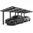 Ximax Doppelcarport Linea 2,73 x 9,83 m schwarz inkl. Regenrinne, Pfostenanker