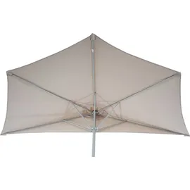 Mendler Parla 285 x 145 cm creme halbrund Gestell Alu inkl. Ständer