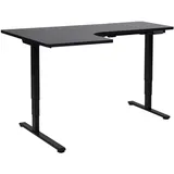 Beliani Schreibtisch, Schwarz, Holzwerkstoff, L-Form, 160x60x109 cm, Arbeitszimmer, Schreibtische, Bürotische