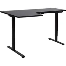 Beliani Schreibtisch, Schwarz, Holzwerkstoff, L-Form, 160x60x109 cm, Arbeitszimmer, Schreibtische, Bürotische