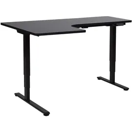 Beliani Schreibtisch, Schwarz, Holzwerkstoff, L-Form, 160x60x109 cm, Arbeitszimmer, Schreibtische, Bürotische