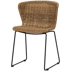 Gartenstuhl Wings aus Rattan-Seil, 2er-Set, Natur