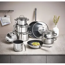 Rösle Elegance Topf-Set 9-tlg. 3 x Kochtopf + 2 x Bratpfanne + Bratentopf + Stielkasserolle + Milchtopf + Dampfeinsatz