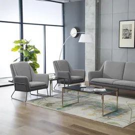 MID.YOU Sessel, Hellgrau, Dunkelgrau, Textil, 74x97x84 cm, Wohnzimmer, Sessel, Polstersessel