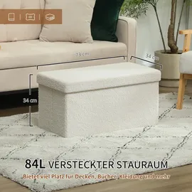 Homcom Polsterbank Cremeweiß 76 x 38 x 38 cm