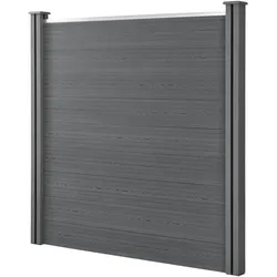 Gartenzaun Segovia WPC 180x180cm mit 2 Pfosten Grau