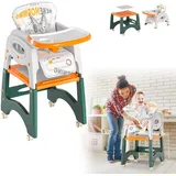 UISEBRT Kinderhochstuhl Hochstuhl Baby Verstellbar 6 in 1 Babyhochstuhl Abnehmbarer Verstellbarem Doppeltablett Essstuhl Mitwachsender