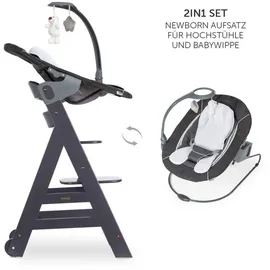 hauck Beta Plus Dark Grey 5-tlg. Newborn Set Deluxe (Treppenhochstuhl)