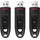 SanDisk Ultra schwarz 64GB, USB-A 3.0, 3er-Pack (SDCZ48-064G-G46T)