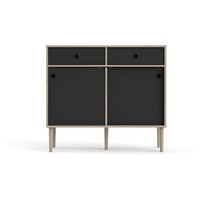 VCM Penny Sideboard 2 Schiebetüren und 2 Schubladen Hickory-Dekor