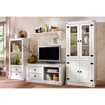 Home Affaire Wohnwand HOME AFFAIRE, weiß, B:266cm, Kastenmöbel-Sets, Wohnwand, bestehend aus 1 Vitrine, 1 Lowboard und 1 Regal, ohne Wandboard