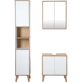 roba Morena Badschrank 32,5 x 195 x 0 cm Weiß/Eiche