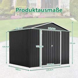 Laiham Geräteschuppen 2,40 x 1,92 m Anthrazit