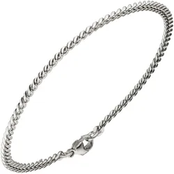 Goldarmband JOBO, weiß (weißgold 585), Armbänder, Damen, Weißgold 585, Panzerarmband 585 Weißgold massiv 21 cm