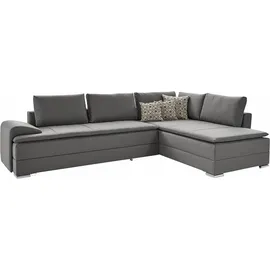 otto home Ecksofa OTTO HOME "Night & Day L-Form, B: 324 cm", grau (hellgrau), B:324cm H:95cm T:218cm, Struktur ( 100% Polyester);Luxus-Microfaser (100% Polyester), Sofas, Ecksofa, mit Bettfunktion, Bettkasten & 3 Zierkissen, Boxspringbett 180x200 cm, Topseller