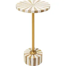 Kare DESIGN Beistelltisch Domero Cirque 86571 Dekor Weiß / Gold 25 cm