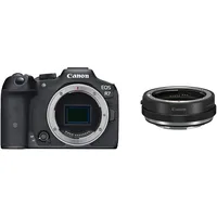 Canon EOS R7 Kamera spiegellose Camera & Bajonettadapter EF-EOS R mit Objektiv-Steuerring für EOS R Systemkameras kompatibel mit EF und EF-S Objektiven Schwarz