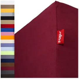 r-up Spannbettlaken Baumwolle-Elasthan 120 x 200 - 130 x 220 cm Bordeauxrot