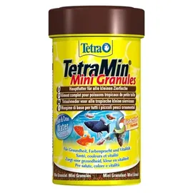 Tetra TetraMin Mini Granules langsam absinkendes Fischfuter für kleine Zierfische wie z.B. Salmler und Barben, 100 ml